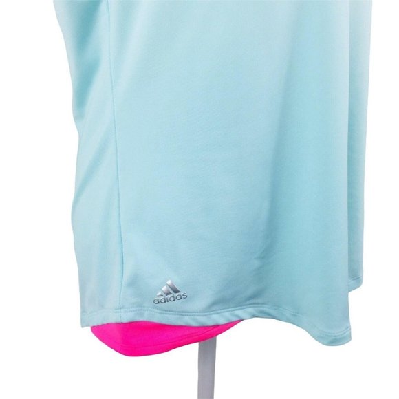 Adidas Women's Sleeveless Golf Polo Top Size L Blue and pink. - Picture 3 of 12